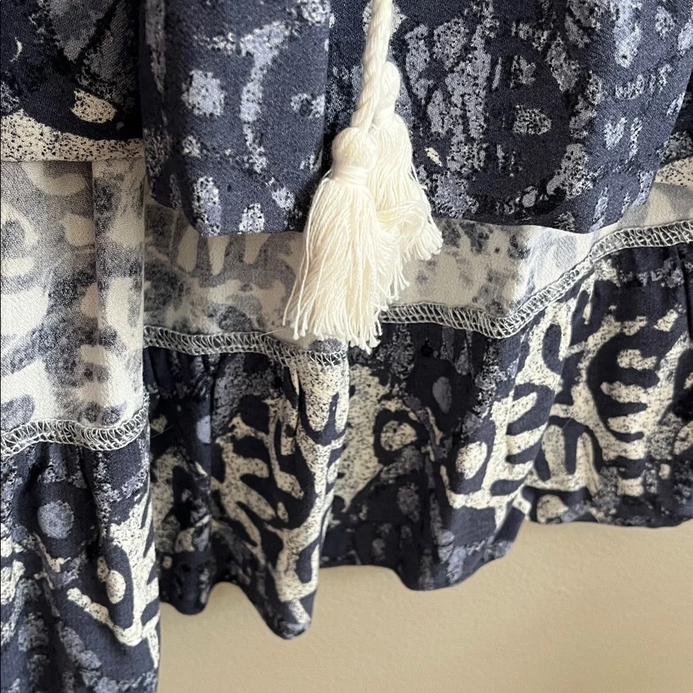 Free People Beach Day halter navy and white mini dress size large - Picture 7 of 16